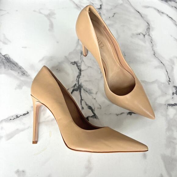 SCHUTZ Lou Light Beige High Stiletto Pumps Size 9.5 - Picture 1 of 9